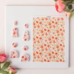 Polymer Clay Papel De Transferência De Aquarela, Impressão De Gravura De Flores, Papel Decorativo, Artesanato De Cerâmica DIY, Brinco Fazendo, Ferramentas De Cerâmica - Image 5