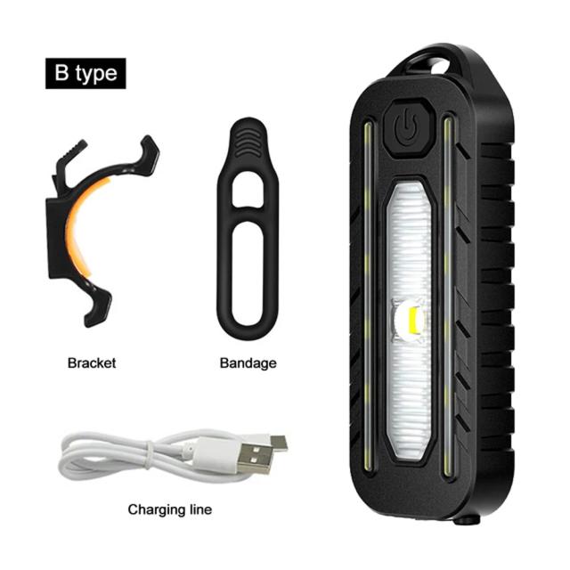 Lanterna de Segurança LED Vermelha e Azul com Clipe Recarregável USB