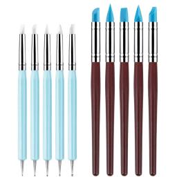 5 pçs ferramenta de escultura em argila de silicone para escova modelagem pontilhando arte do prego cerâmica ferramenta de argila diy escultura ferramentas - Image 1
