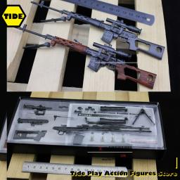 Minitoys 1/6 destacável all-metal svd sniper rifle modelo miniatura armas de soldado para 12 figure figure figura de ação em estoque - Image 1