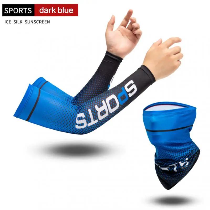 2 Pcs/Set Sun Proteção UV Luvas Longas Protetor de Mão Capa Braço Mangas De Seda De Gelo Ao Ar Livre Braço Cool Sport Ciclismo - Image 1