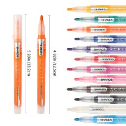 Conjunto Marcador de Tinta Acrílica, 12 Tintas Coloridas, Adequado para Pintura de Rocha, Vidro, Madeira, Papel Preto, Scrapbook Artesanato, Chri, 12Pcs - Image 3