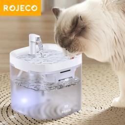 ROJECO-Fonte de água automática para Pet, Dispenser inteligente com bomba para cão, Recarregável Beber Filtro, Cat Beber Abastecimento - Image 1