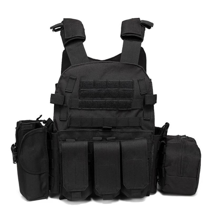 Colete tático com bolsa de nylon, armadura, placa de caça, acessórios airsoft, combate, jogo cs, segurança, 6094 - Image 1