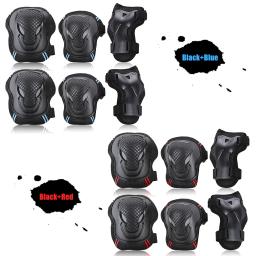 Joelheiras e cotoveleiras para adultos, protetores de pulso, conjunto de equipamentos de proteção, proteção de segurança, skate, ciclismo, equitação, 6 peças - Image 5