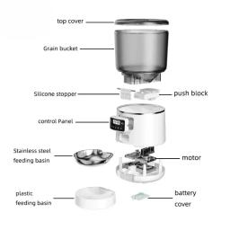 Alimentador automático para animais com tigela de aço inoxidável Smart Food Kibble Dispenser Temporizador para cães e gatos Acessórios para animais de estimação - Image 6