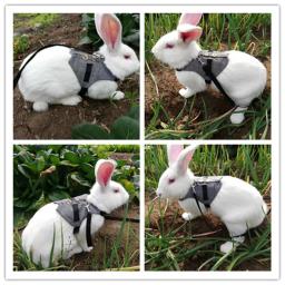 Animais de estimação ao ar livre suprimentos para coelho gato cobaia pequenos animais moda coelhos colete com trela coelho arreios acessórios mascota - Image 5
