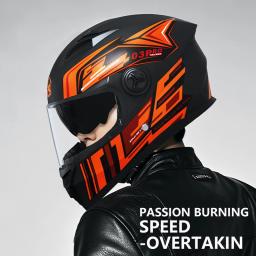 Capacete de motocicleta elétrica de cor sólida inverno quente equitação Kask para homens e mulheres moto headwear - Image 2