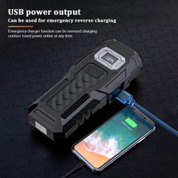 Poderosa lanterna recarregável USB, lanterna de acampamento multifuncional, poderoso magnetismo da cauda, super brilhante, tocha impermeável, banco de potência - Image 4