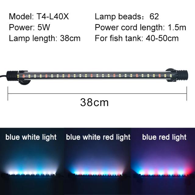 Luz LED Impermeável para Aquários: Iluminação Subaquática Decorativa e Ideal para o Crescimento de Plantas, 18-58cm, 220-240V