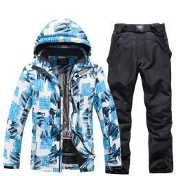 Conjuntos de roupas de neve masculinas, terno de snowboard, roupas de esqui, jaqueta de esqui e calça babadores, traje de snowboard, inverno ao ar livre - Image 2