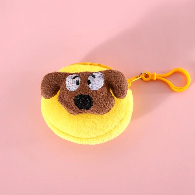 Bolsas de Coleta de Fezes para Cães em Estampa de Corgi Plush com Keychain para Armazenamento e Limpeza Externa