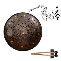 Aço Rain Drum para Outside Garden, bateria etérea, mão Pan Drum, baqueta, percussão instrumento musical, pandeiro, 6 Polegada, 11 Tone - Image 3