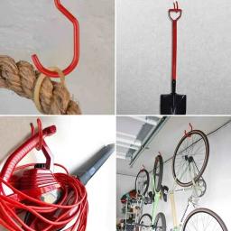 Ganchos de armazenamento de bicicleta, 6 pacotes, conjunto de cabides utilitários de parede para bicicleta resistente, montagem na parede, conjunto de ganchos de garagem de aço para montagem na parede - Image 4