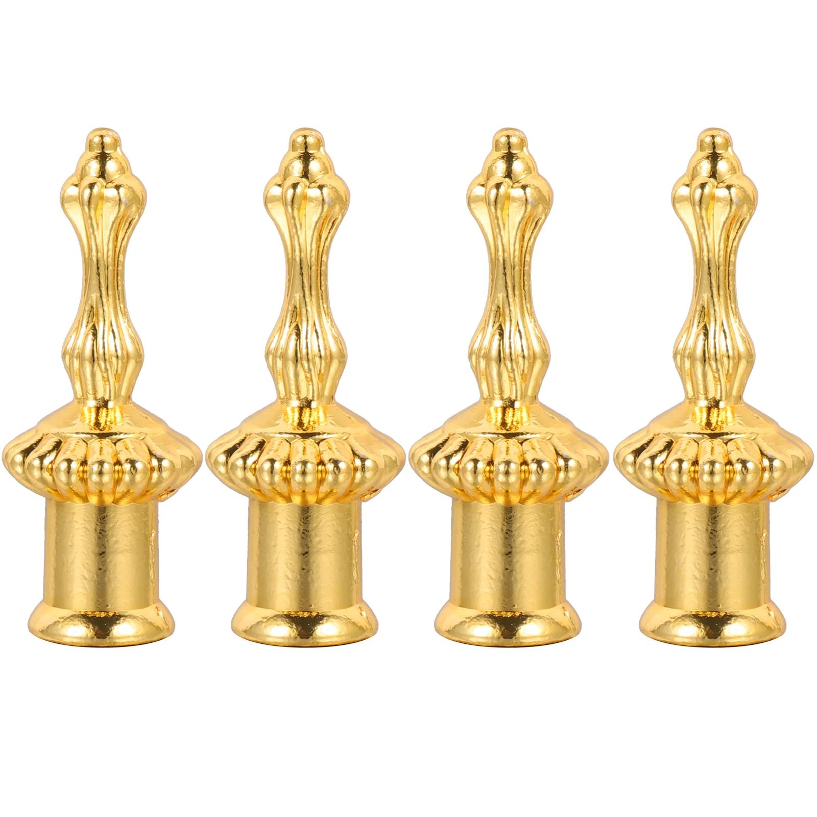 Solid Finials Desk Lâmpadas, Golden Lamp Cap Decoração, Tapped Acessórios, Gold Decor, 4 Pcs - Image 1