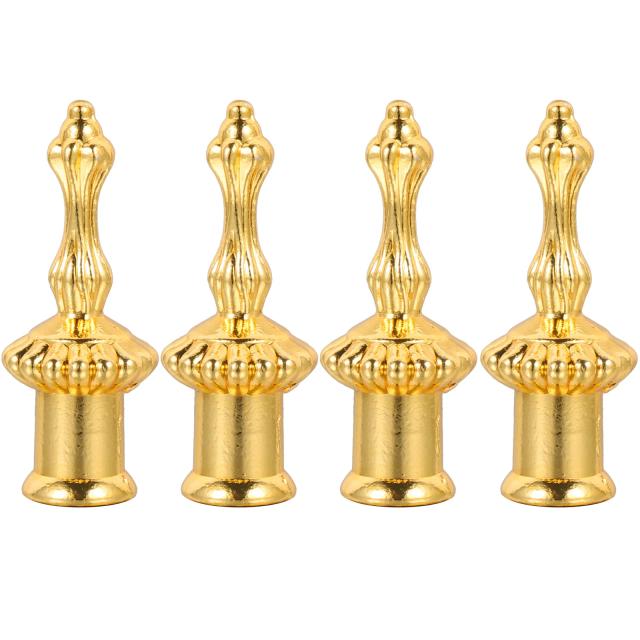 Conjunto de 4 Lâmpadas de Mesa com Acabamento Dourado e Finiais Sólidos para Decoração Elegante