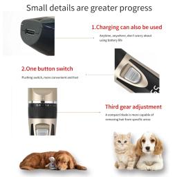 Profissional cabelo elétrico Clipper Set para animais de estimação, grooming aparador para cães e gatos, USB recarregável, baixo decibel, corte de cabelo, corte de cabelo - Image 6
