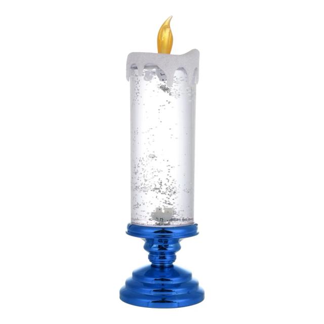 Candle LED de Natal com Luzes Coloridas e Glitter, Decoração Artesanal para Festas e Ambientes Aconchegantes