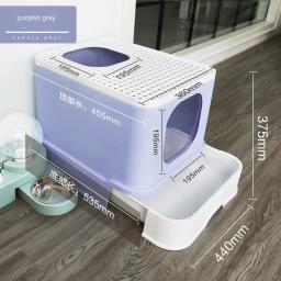 Caixa de lixo de gato fechada avançada, Anti-Splatter com controle de odor, Grande produto essencial de higiene felina - Image 4