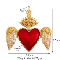 Victorian Love Zircon Charm Pendant, banhado a ouro 18k para fazer jóias, novo no Sagrado Coração, P04, ala fashion - Image 5