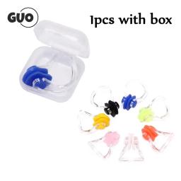 Soft Silicone Natação Nariz Clip com Caixa, Natação Ambiental Mergulho Nariz Clip para Crianças e Adultos, Iniciante - Image 1