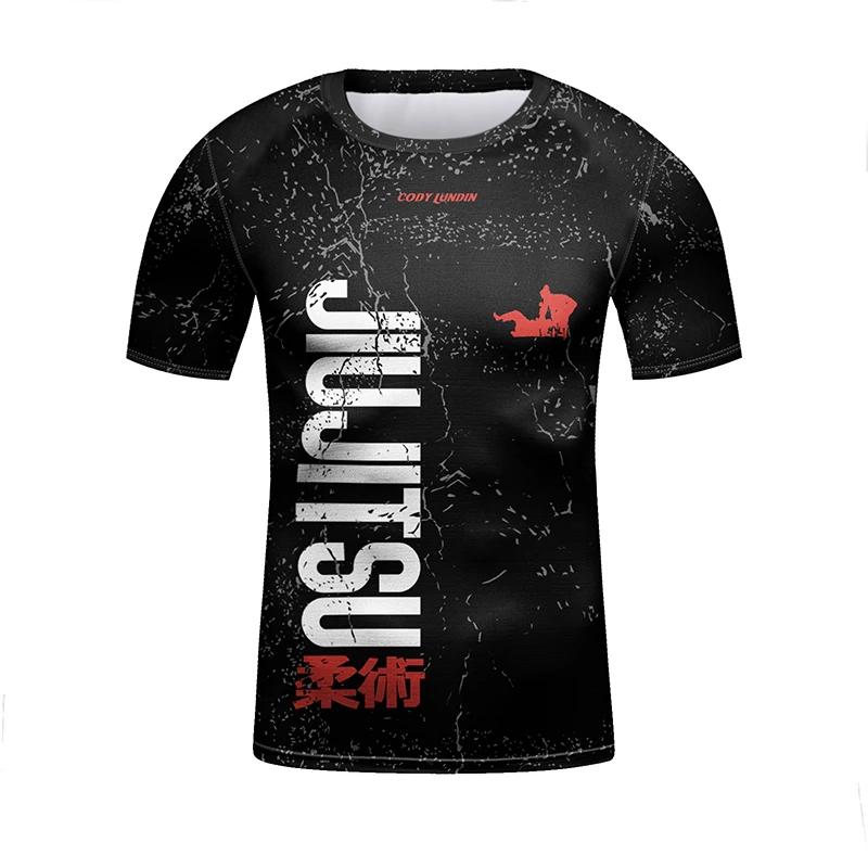 Camisolas de boxe infantis, quimono infantil, Jiu Jitsu Rashguard, t-shirt e calças MMA, calções Muay Thai, Bjj Rash Guard, roupa desportiva, 4 peças por conjunto - Image 1