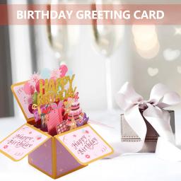 3D Surprise Birthday Pop Up Cartão, Festa criativa Decorar, Desejos Desejos, Nota de bênção, Garoto, Menina, Menino, Adulto, 3pcs - Image 2