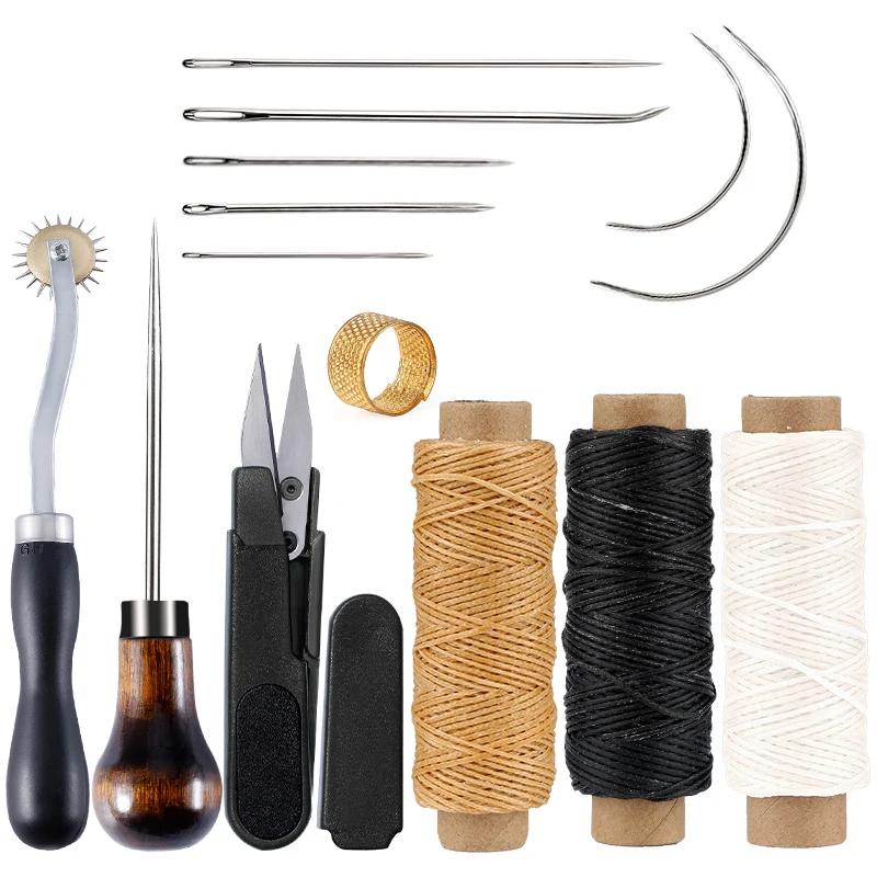 Kit prático de ferramentas artesanais em couro Kit de reparo de costura manual Punch de costura Carving Work Groover Set Conjunto de ferramentas DIY - Image 1