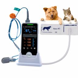 Monitor veterinário Handheld com tela táctil, multi-parâmetro, sinais vitais, gato e cão, oxímetro animal do pulso - Image 1