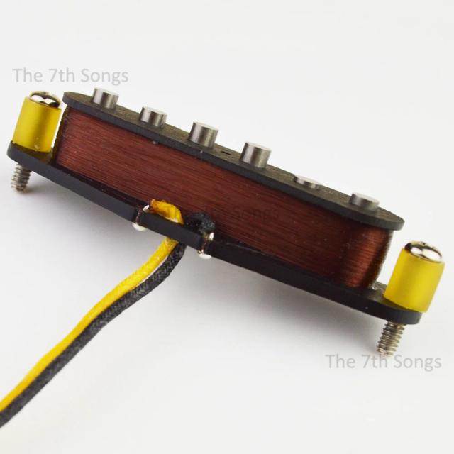 Captador Vintage Fat '60s Escalonado Artesanal Alnico 2 para Guitarra Elétrica - Bobina Única com Fio de Esmalte e Fibra Preta
