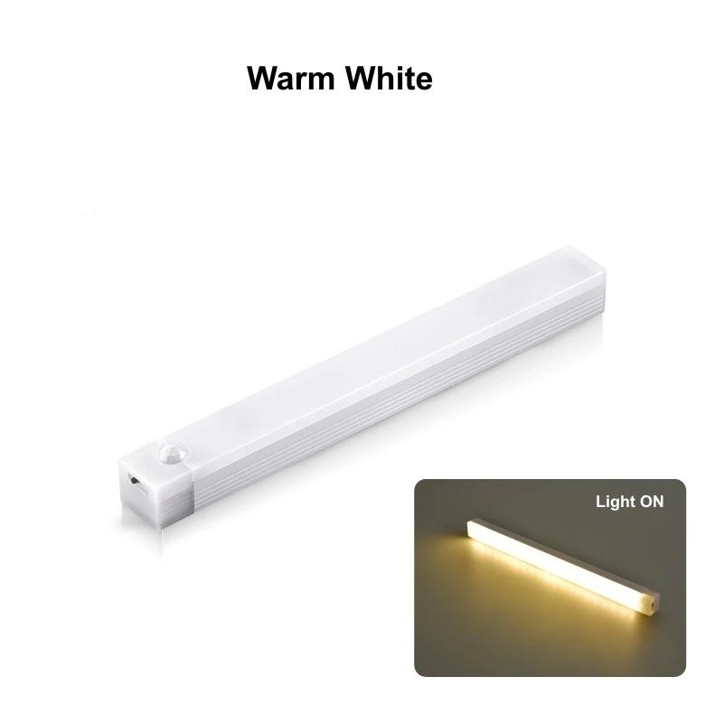 Sensor de movimento sem fio led night light usb recarregável longa tira barra lâmpada para armário cozinha guarda-roupa cabeceira escada tubo - Image 1