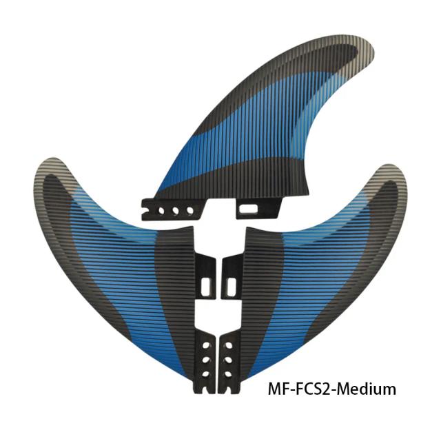 Prancha de Surf Quilha de Epóxi e Fibra de Vidro FCS 2 Azul MF Médio G5 Thruster com Fins Novos