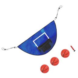 Trampolim basquete suporte criança hoop cremalheiras crianças pvc interior + basquete + aro - Image 3