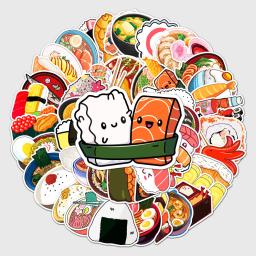 10/50 pçs dos desenhos animados sushi adesivo conjunto comida japonesa adesivos para diário planejador diy artesanato scrapbooking diário notebook portátil - Image 2