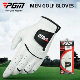 Pgm 1 peça luvas de golfe de couro de pele de cordeiro respirável verão masculino mão esquerda mão direita luvas proteção palma luvas esportivas - Image 1