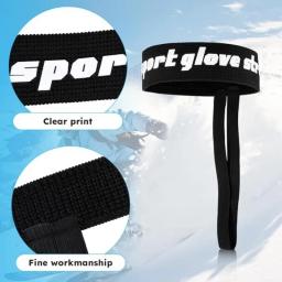 Correias de pulso elásticas para luvas de esqui e snowboard luva de esqui ajustável chumbo para homens e mulheres esporte luva de esqui cinta segura - Image 5