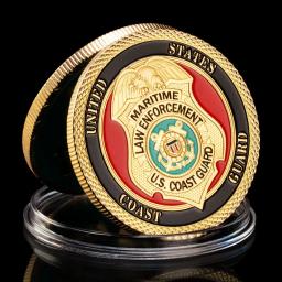Moeda do Desafio da Guarda Costeira dos Estados Unidos, Lembranças e Presentes Banhados a Ouro, Moeda Comemorativa da Marinha dos EUA - Image 1