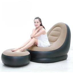 Sofá inflável do saco de feijão do lazer, Conjunto de sofá preguiçoso, Cama reclinável dobrável ao ar livre, assento macio, Footstool Tatami, cadeira do quarto, moda - Image 6