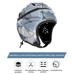 Thick EVA Goalkeeper Helmet para crianças e adultos, protetor de cabeça ajustável, goleiro Caps, acessórios esportivos, rugby, futebol, ao ar livre - Image 1