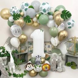 Selva Balão Arco Kit Para Crianças, Decorações De Festa De Aniversário, Wild One Safari Animal Tema, Primeira Festa De Aniversário Do Menino - Image 1