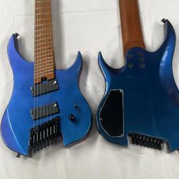 Guitarra Elétrica Azul Sem Cabeça de 7 Cordas com Captador de Alta Qualidade e Frete Grátis - Image 5