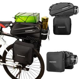Lixada-Saco impermeável do assento traseiro de bicicleta, Bike Rack Trunk, Ciclismo Bagagem Pannier, 2 Side Hanging Bags, 3 em 1 - Image 2