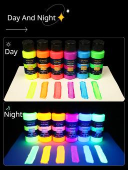 Tinta Acrílica Brilha na Escuridão para Artistas e Estudantes, Pintura Artística, Decorações DIY de Halloween e Natal, Pigmentos Ricos, 59ml - Image 2