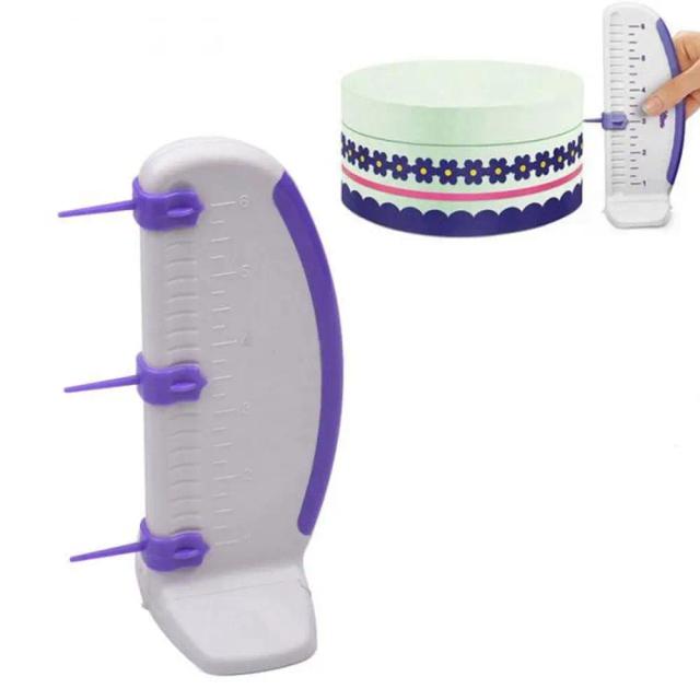 Ferramenta de Decoração de Bolos com Régua de Medição e Marcador para Criar Padrões Perfeitos