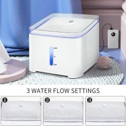 Fonte de água para gatos de estimação, 2l, dispensador automático de água para cães, iluminação elétrica led, usb, bebedouro para gatos, tigela - Image 6