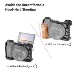 Smallrig handgrip de madeira para acessórios de câmera sony a6400 cage 2310, 3614 com aperto de mão de silicone e sapato frio-aps2318 - Image 5
