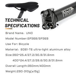Uno espigão de assento de bicicleta ultraleve, alumínio, mtb, 25.4/27.2/28.6/30.9/31.6*350/400mm, peças de tubo de assento de bicicleta de estrada e montanha - Image 2