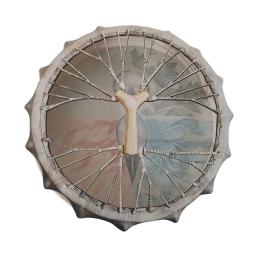 Shaman Drum with Drum Stick, Percussão Instrumentos Musicais, Holiday Party Decoration Supplies, 9,8 in - Image 2
