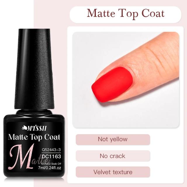 Esmalte Gel Semi Permanente MTSSII Brilhante 7ml - Soak Off, LED UV, Nail Art e Top Coat Sem Wipe
