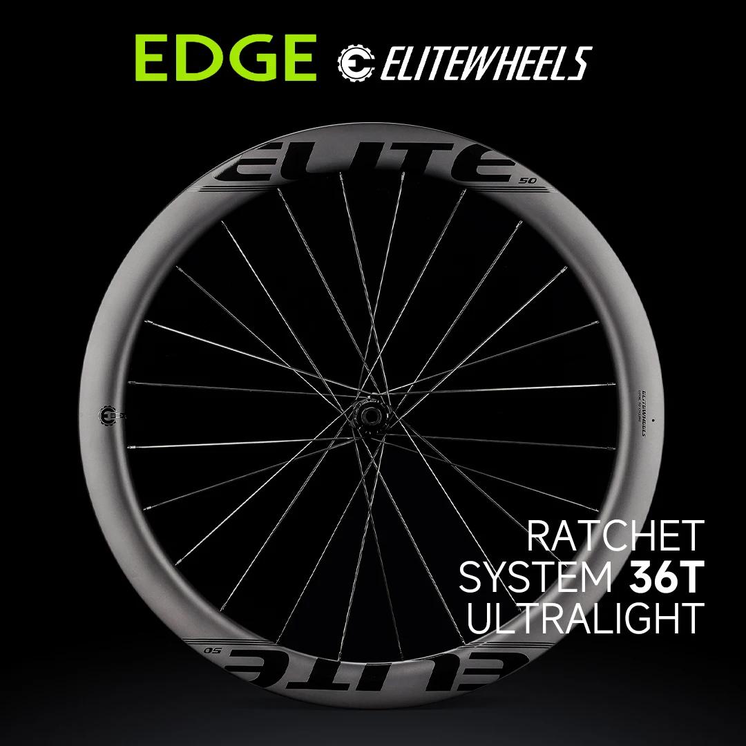 Elitewheels edge ultraleve 1314g disco de estrada rodado carbono 40 45 50 65mm sistema catraca 36t hub asa 20 raios para bicicleta corrida - Image 1